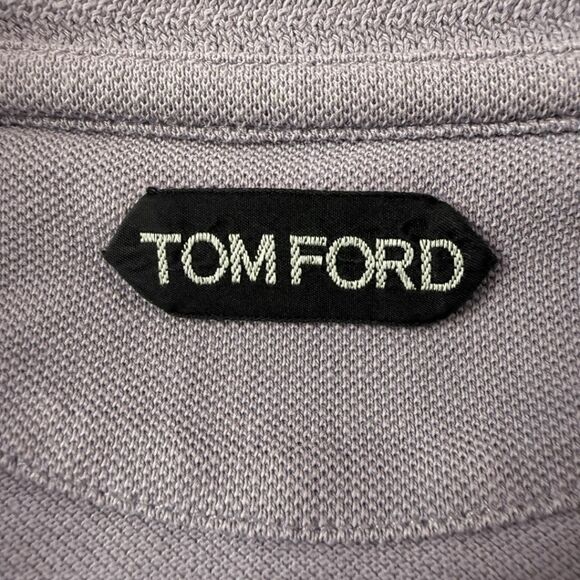 Tom Ford Men's Cotton Pique Short Sleeve Collared Polo Shirt Purple Size 52 - Picture 4 of 10